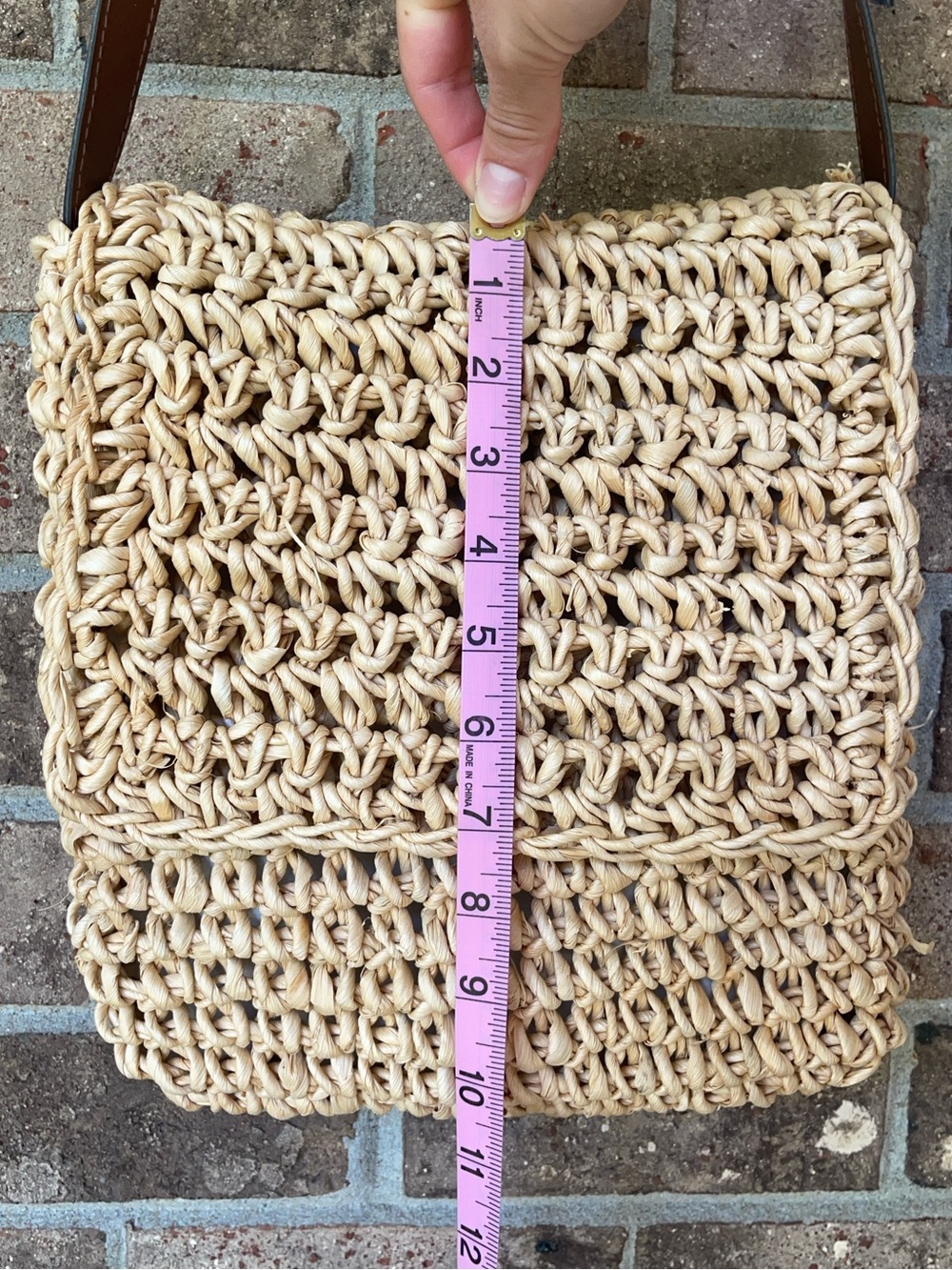 Woven Straw Raffia Shoulder Bag Natural Tan Brown Strap - Picture 11 of 16